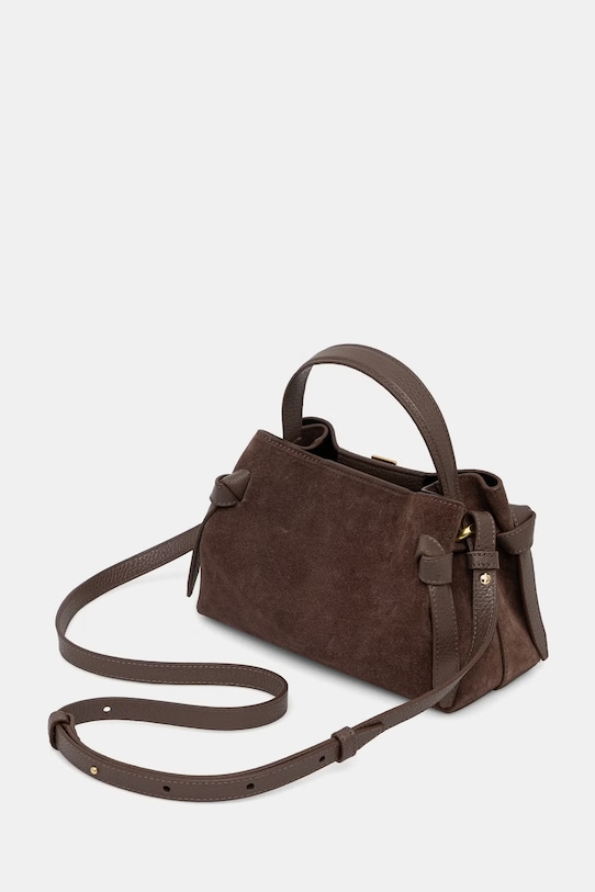 Akcesoria Yuzefi torebka crossbody damska zamszowa GYOZA MINI YUZRS26.HB.MGZ.S026 brązowy