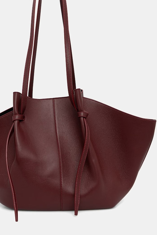 Akcesoria Yuzefi torebka shopper damska skórzana LARGE MOCHI YUZSS26.HB.LM.L071 bordowy