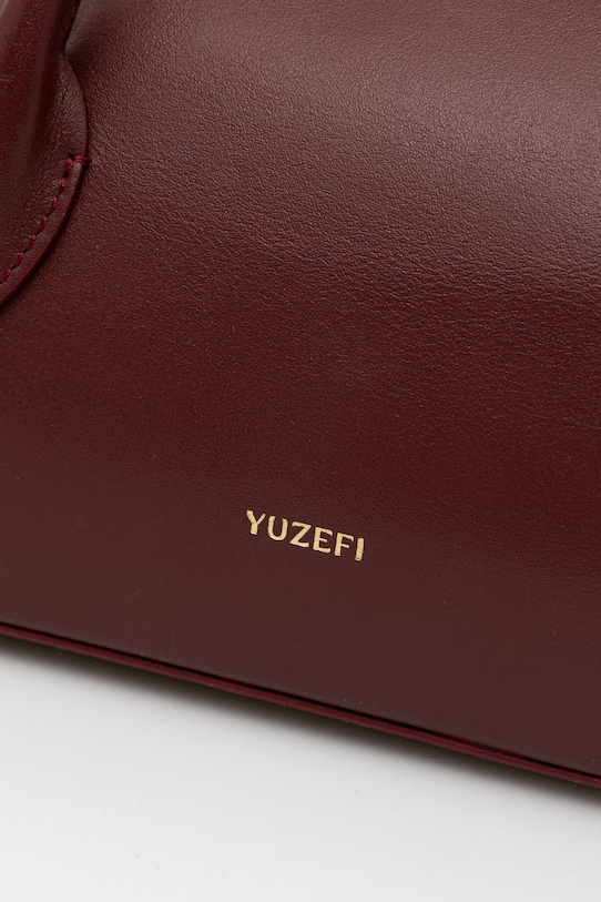 Yuzefi kabelka typu baguette dámska kožená OYSTER SHOULDER BAG MINI burgundské YUZSS26.HB.OSM.L071