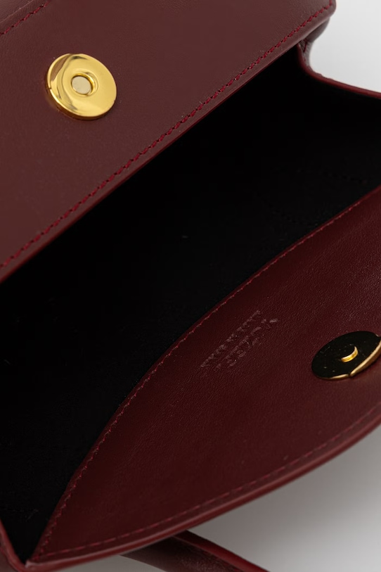 Yuzefi kabelka typu baguette dámska kožená OYSTER SHOULDER BAG MINI YUZSS26.HB.OSM.L071 burgundské