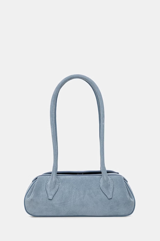 Akcesoria Yuzefi torebka bagietka damska zamszowa OYSTER SHOULDER BAG MINI YUZSS26.HB.OSM.S027 niebieski