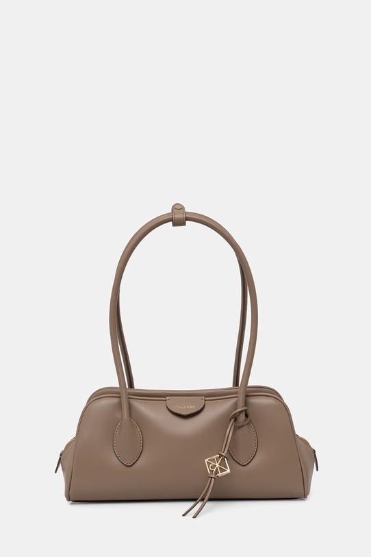 Calvin Klein torebka kuferek damska z imitacji skóry beżowy LV04F3369G