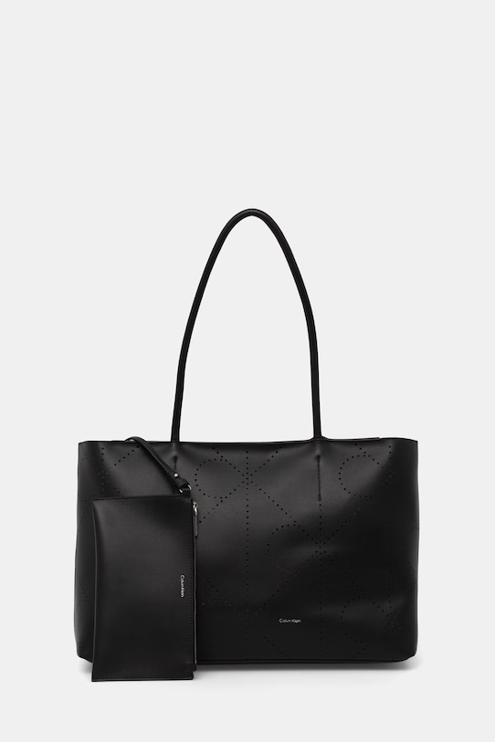Calvin Klein torebka shopper damska skórzana czarny LV04F3359G