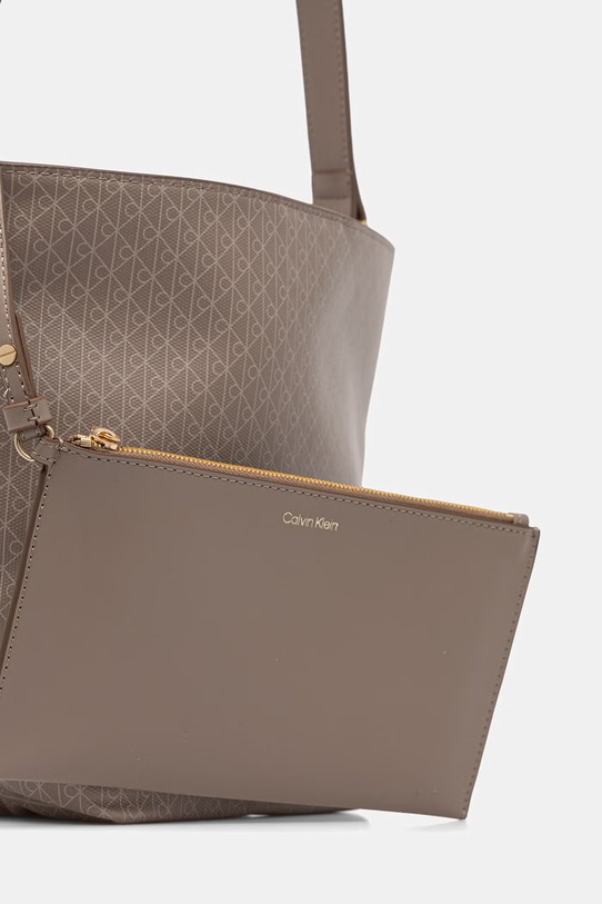 Calvin Klein torebka koszyk damska z imitacji skóry brązowy LV04F3365G