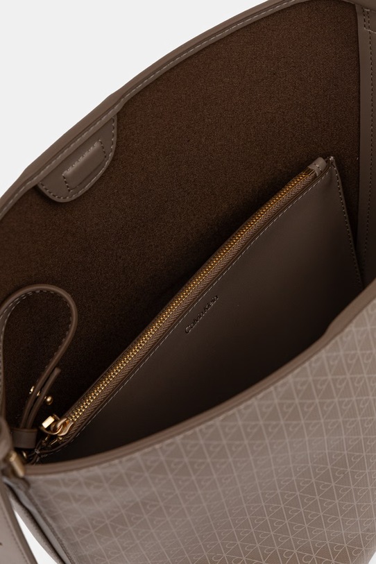 Calvin Klein torebka koszyk damska z imitacji skóry LV04F3365G brązowy