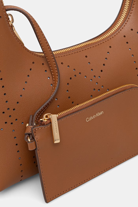 Calvin Klein torebka crossbody damska skórzana brązowy LV04F3367G