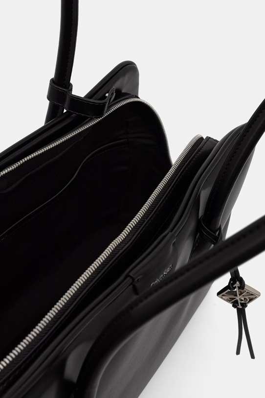 Calvin Klein kabelka typu shopper dámska z imitácie kože LV04F3368G čierna