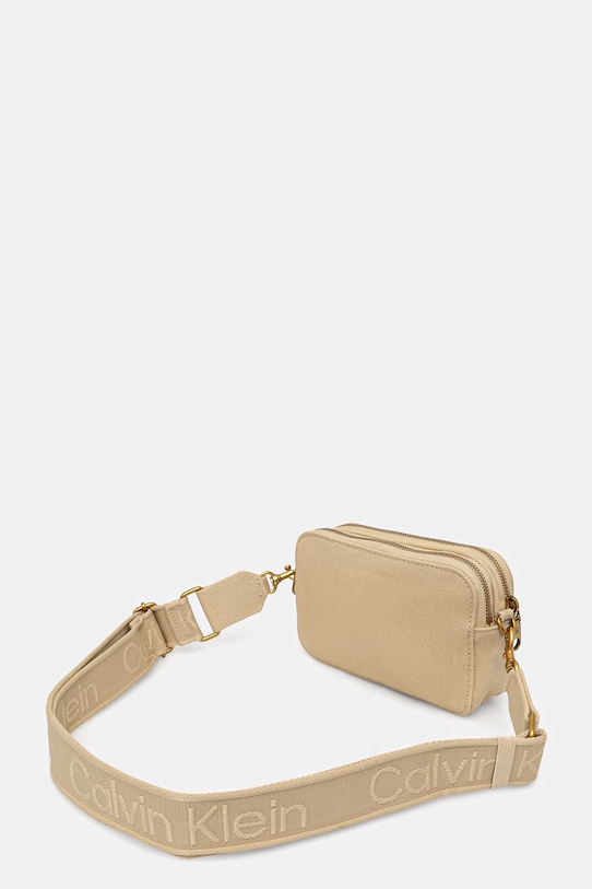 Akcesoria Calvin Klein torebka crossbody damska bawełniana LV04F3385G beżowy