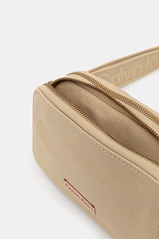 Calvin Klein torebka crossbody damska bawełniana LV04F3385G beżowy