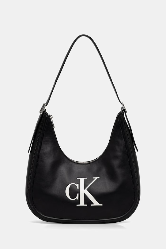 Calvin Klein geantă baguette damskă cu imitație de piele negru LV04F3427G