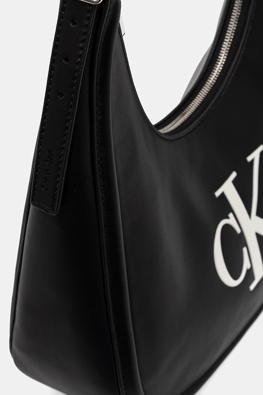 Calvin Klein geantă baguette damskă cu imitație de piele negru LV04F3427G