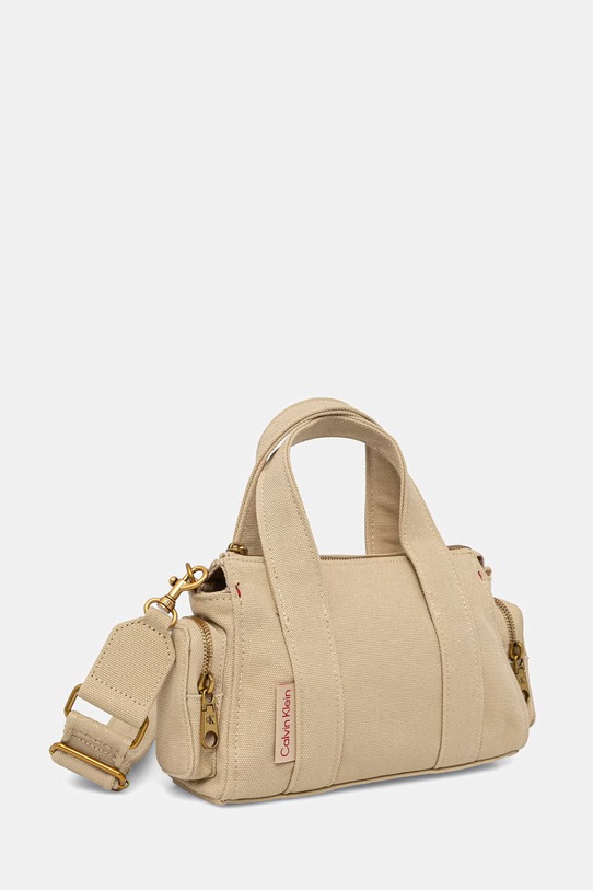 Calvin Klein torebka crossbody damska bawełniana LV04F3464G beżowy SS26