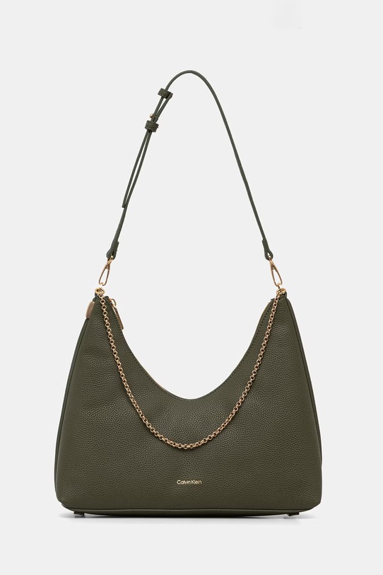 Calvin Klein klasična torbica ženska iz umetnega usnja zelena LV04F3495G