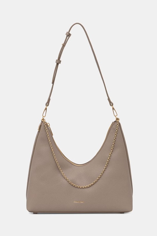 Calvin Klein klasična torbica ženska iz umetnega usnja bež LV04F3495G
