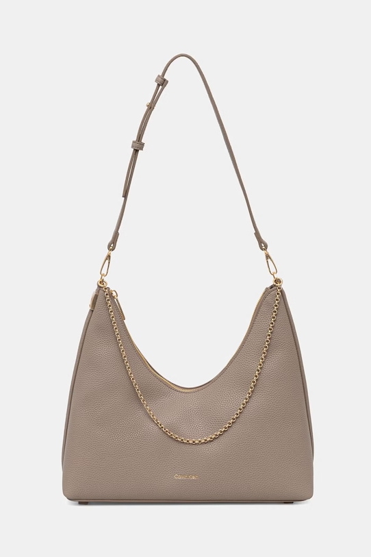Calvin Klein klasična torbica ženska iz umetnega usnja bež LV04F3495G