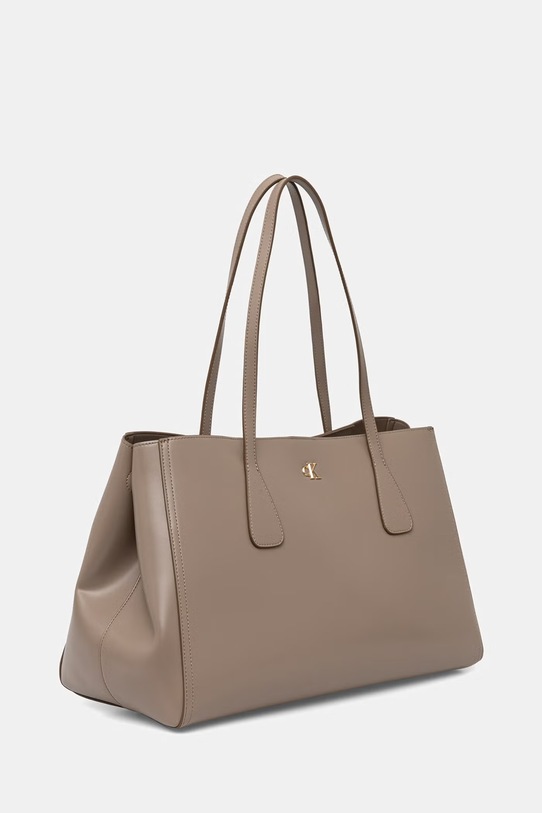 Calvin Klein torebka shopper damska z imitacji skóry LV04F3502G brązowy SS26