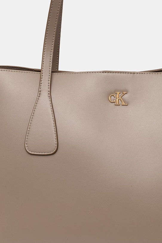 Calvin Klein torebka shopper damska z imitacji skóry brązowy LV04F3502G