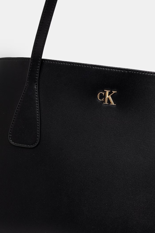 Calvin Klein kabelka typu shopper dámska z imitácie kože čierna LV04F3502G
