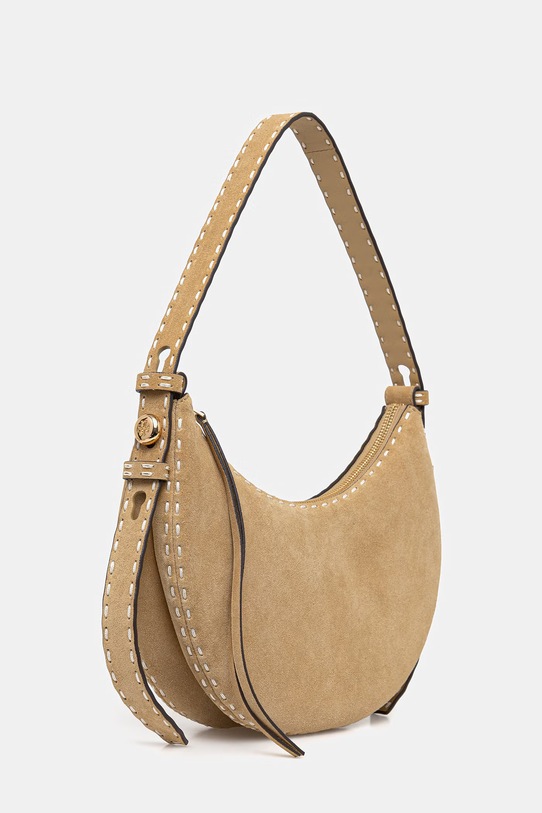 Tory Burch torebka zamszowa Romy 178680 beżowy SS26