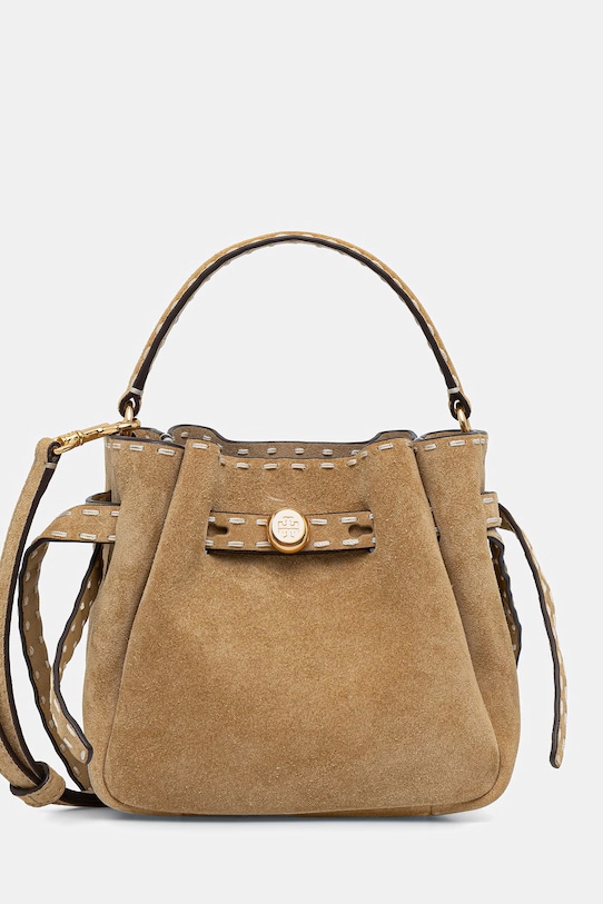 Tory Burch kabelka typu vak dámska semišová Romy béžová 183173