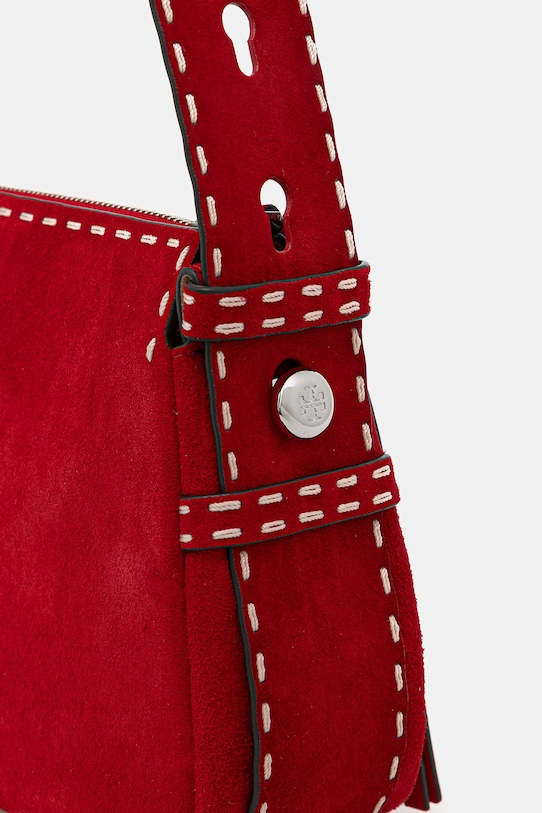 Kožená kabelka Tory Burch Romy červená 183222