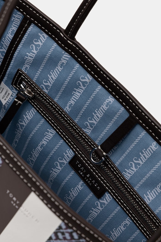 Tory Burch torebka tote damska z imitacji skóry The Racer 178726 niebieski