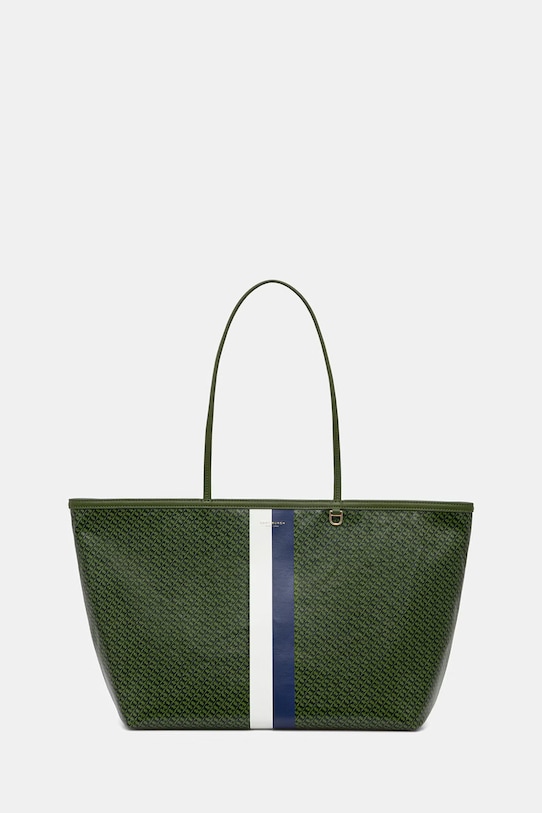 Tory Burch torebka tote damska z imitacji skóry The Racer zielony 178726