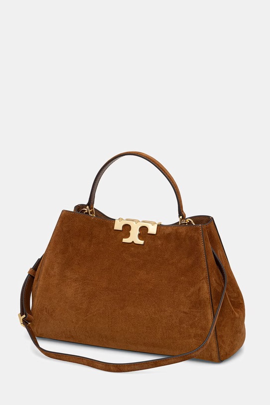 Akcesoria Tory Burch torebka damska zamszowa Eleanor 174278 brązowy