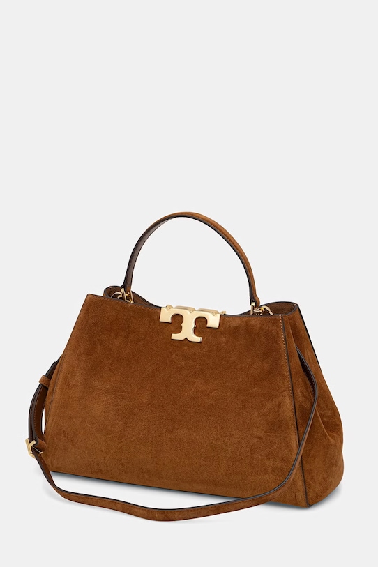 Akcesoria Tory Burch torebka damska zamszowa Eleanor 174278 brązowy