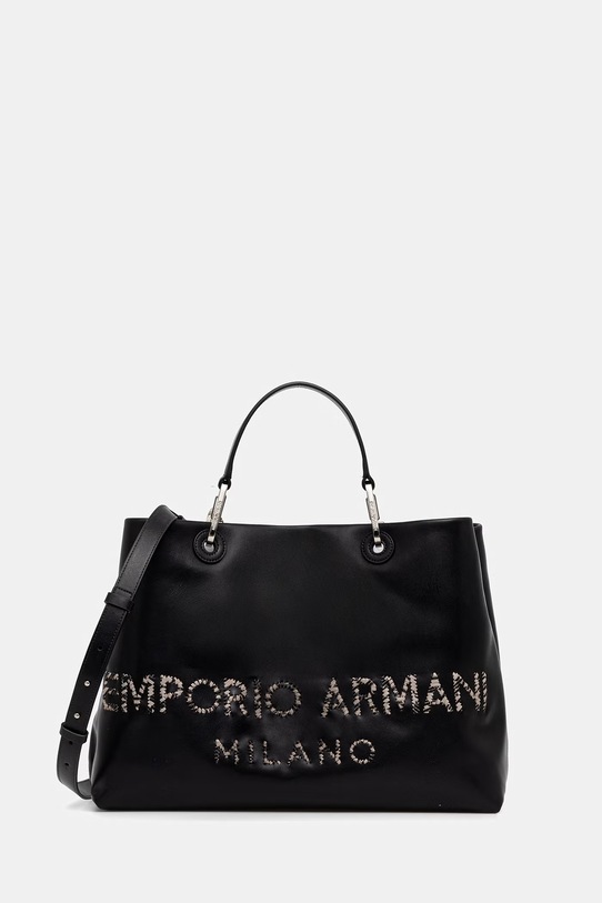 Emporio Armani torebka skórzana skóra licowa czarny EW000360.AF22010