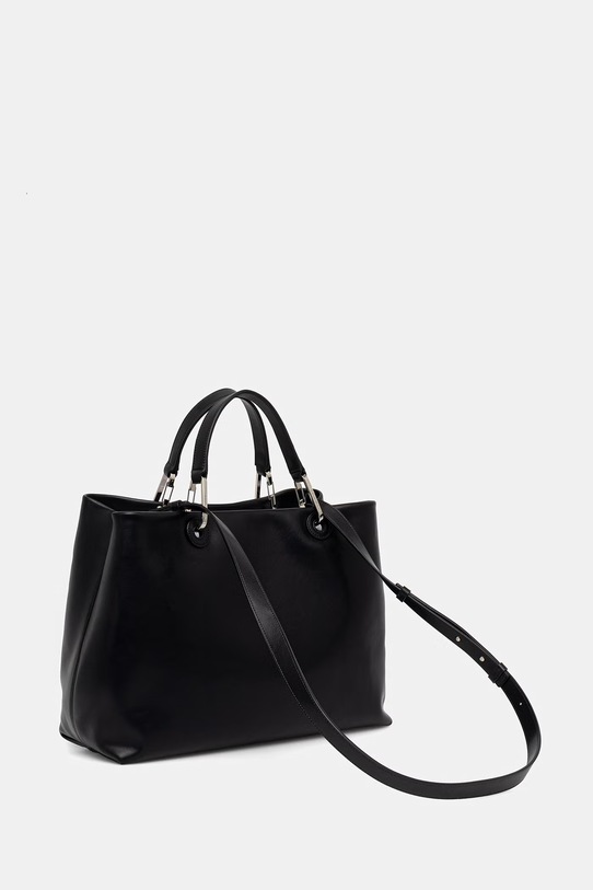 Akcesoria Emporio Armani torebka skórzana EW000360.AF22010 czarny