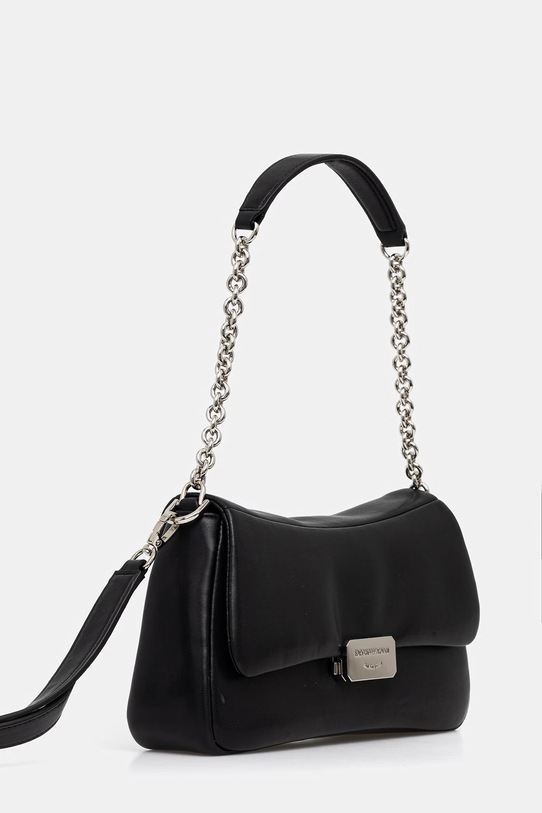 Emporio Armani torebka skórzana EW002644.AF18673 czarny SS26