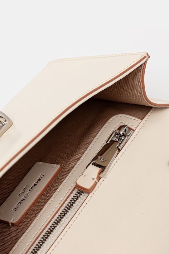 Кожена чанта Emporio Armani EW004420.AF25356 бежов