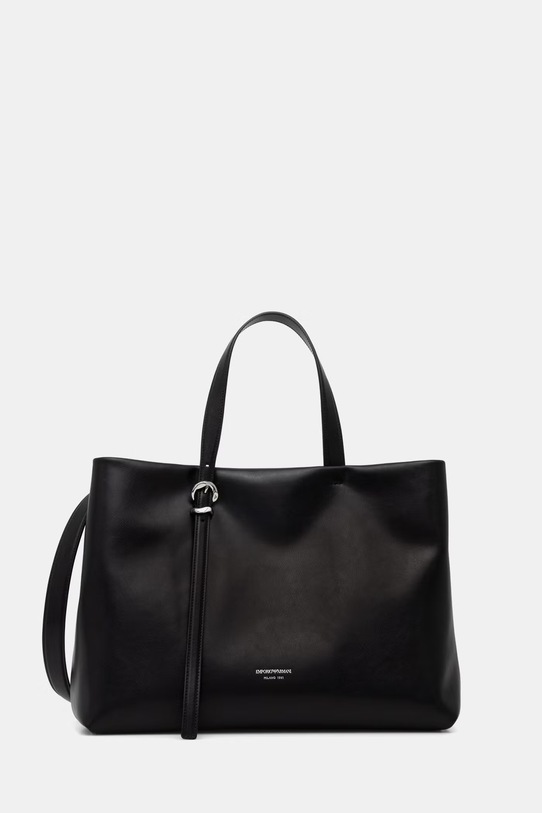 Emporio Armani torebka shopper damska skórzana czarny EW004752.AF13383