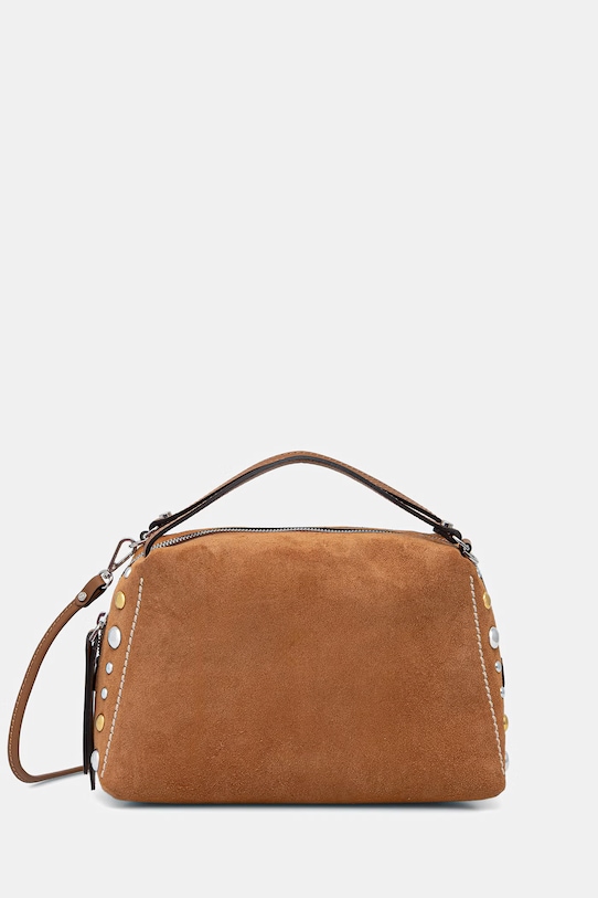 Gianni Chiarini torebka zamszowa ALIFA nie mieści A4 brązowy BS.12398.CMBRC