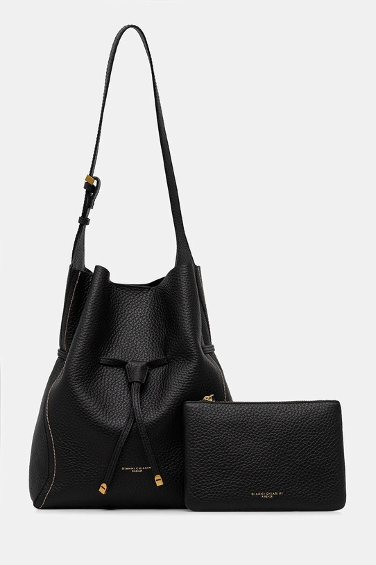 Gianni Chiarini poșetă de piele SIENNA uni negru BS.11787.RNGDBL.T.U.