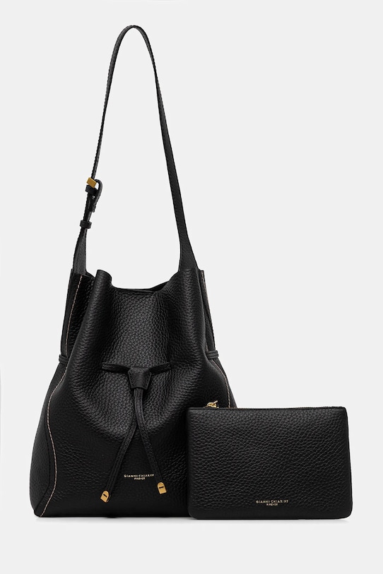 Gianni Chiarini torebka skórzana SIENNA skóra licowa czarny BS.11787.RNGDBL.T.U.