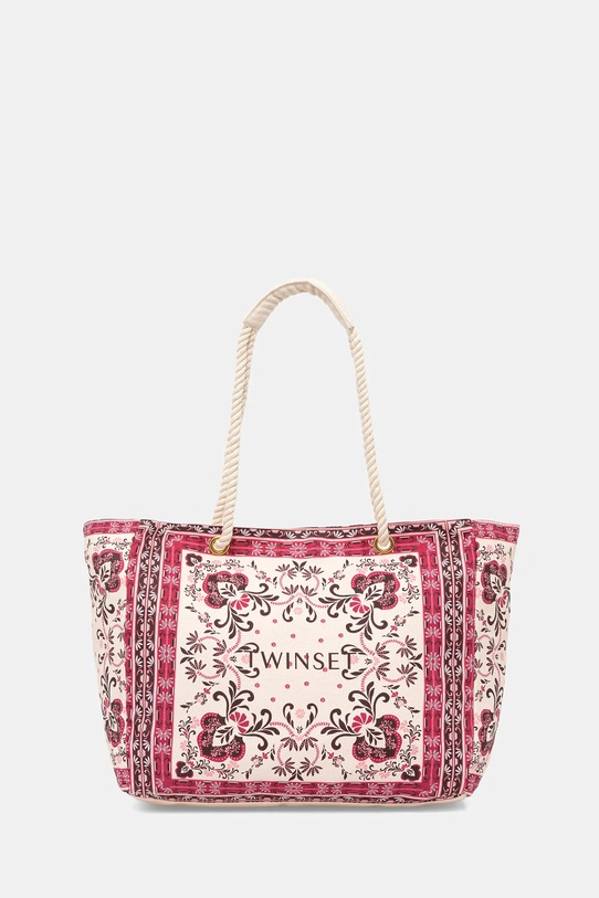 Twinset torebka bawełniana mieści A4 różowy 261LB7BJJ