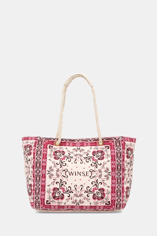 Twinset torebka bawełniana mieści A4 różowy 261LB7BJJ