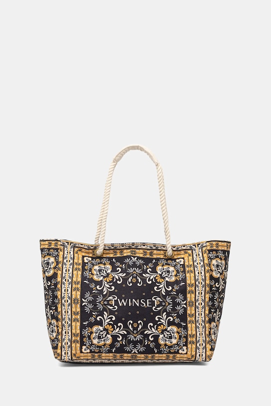 Twinset torebka bawełniana mieści A4 granatowy 261LB7BJJ