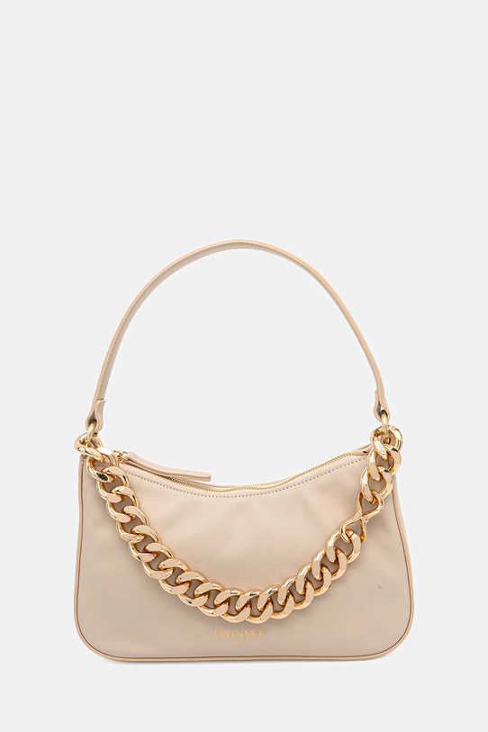 Twinset torebka skórzana skóra licowa beżowy 999TB7012