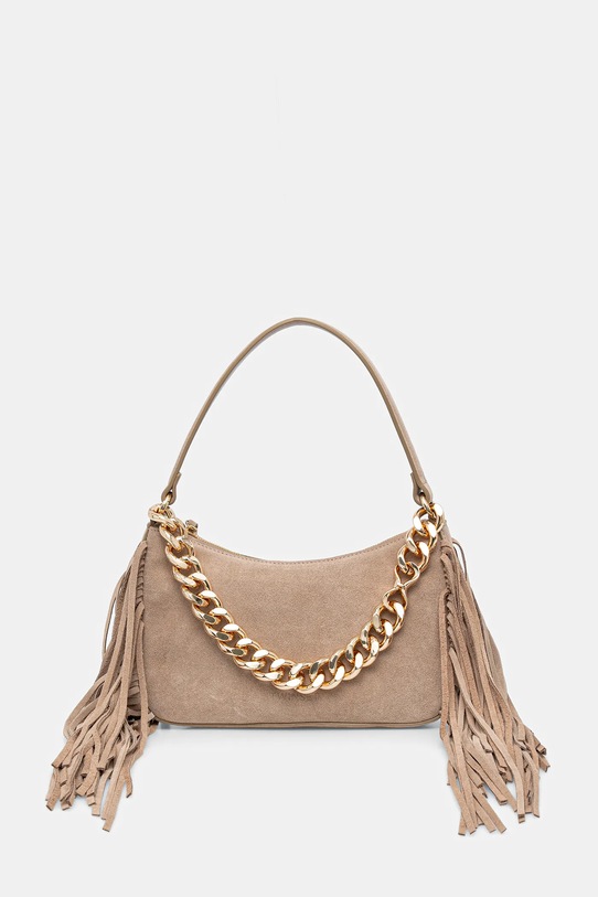 Twinset torebka zamszowa nie mieści A4 beżowy 261TB7084