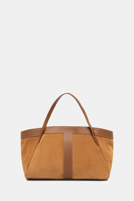 Twinset torebka skórzana skóra licowa brązowy 261TB7101