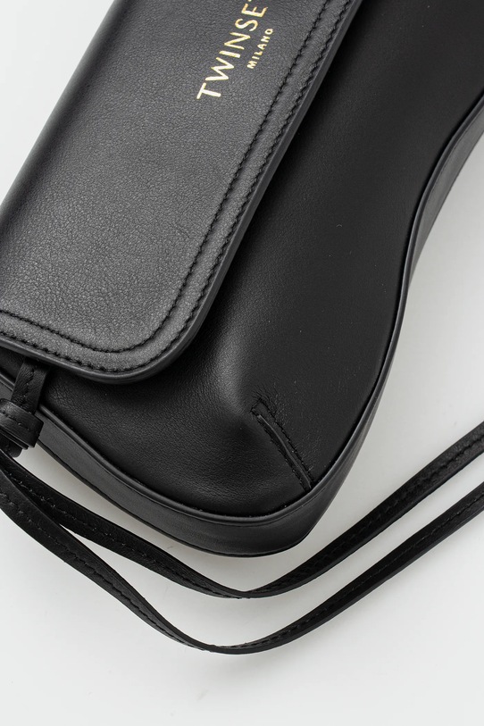 Twinset torebka skórzana czarny 261TB7111
