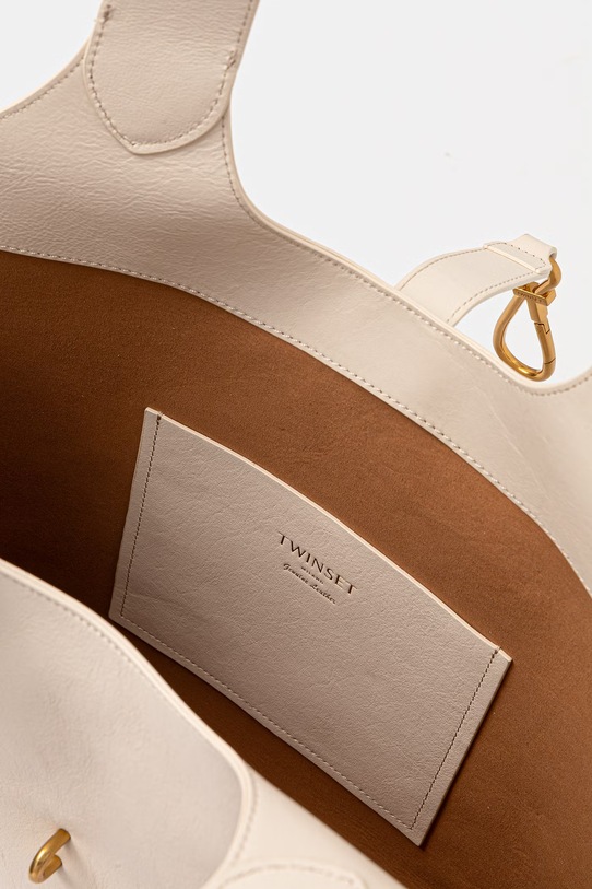 Twinset torebka skórzana 261TB7130 beżowy