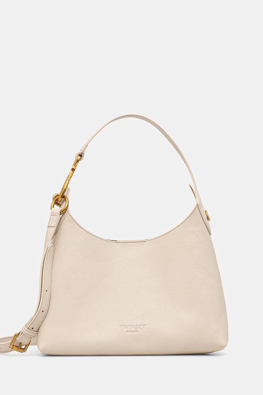 Twinset torebka skórzana skóra licowa beżowy 261TB7132