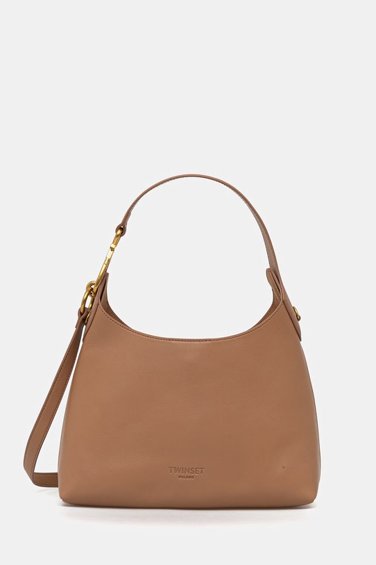 Twinset torebka skórzana skóra licowa brązowy 261TB7132
