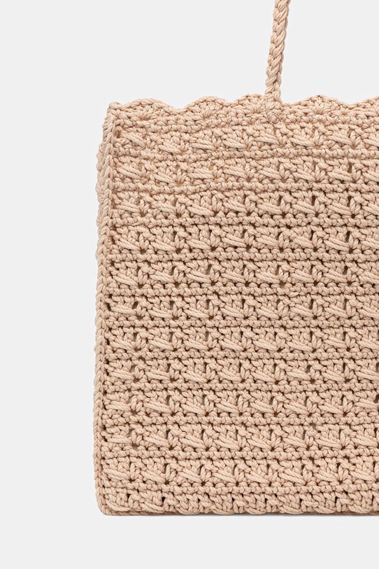 Akcesoria Twinset torebka shopper damska pleciona 261TB7510 beżowy