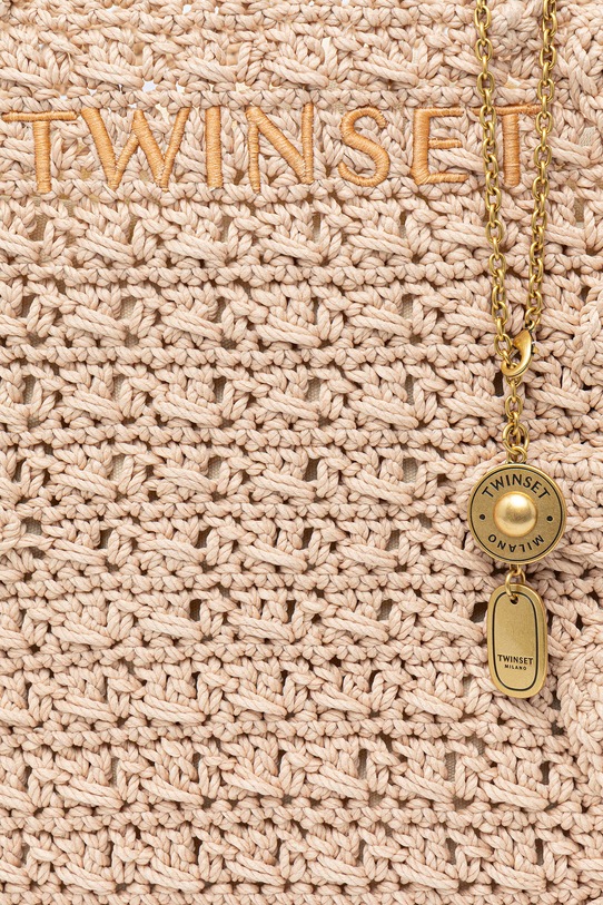 Twinset torebka shopper damska pleciona beżowy 261TB7510
