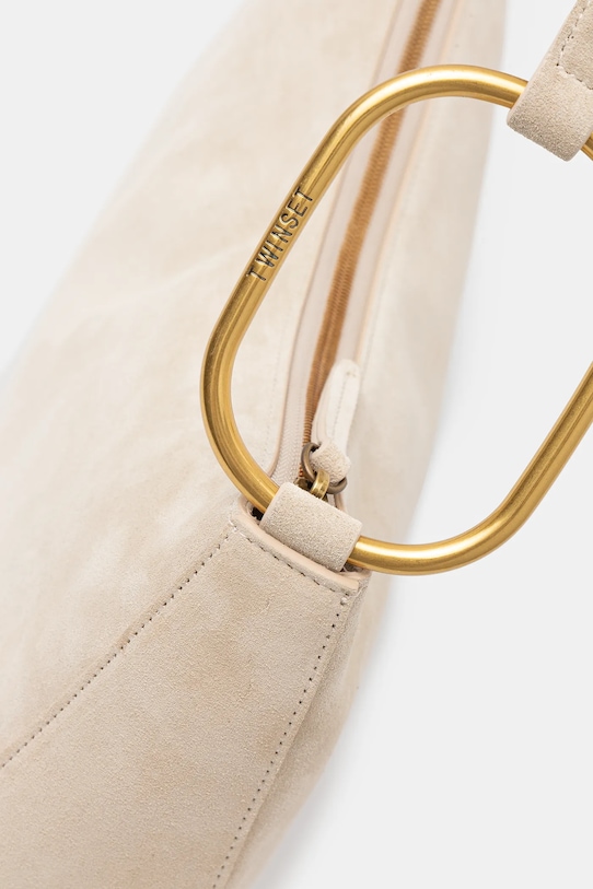 Twinset torebka zamszowa beżowy 261TB7086